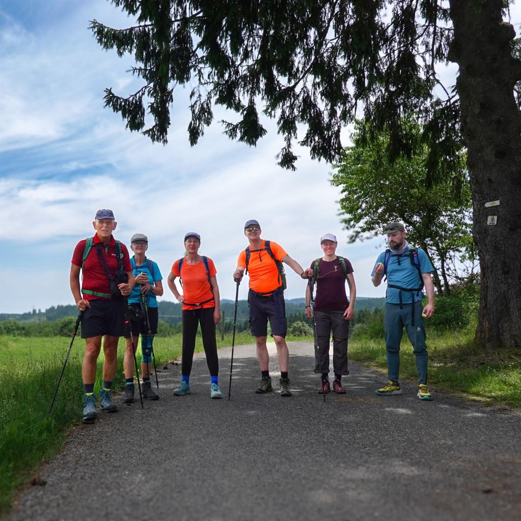 Wandergruppe im Baumschatten